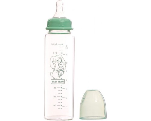 Пляшечка для годування Baby Team скляна 0+ 250 мл (1211_зайчик)