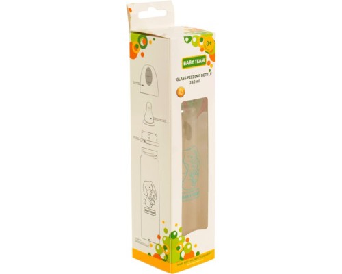 Пляшечка для годування Baby Team скляна 0+ 250 мл (1211_зайчик)