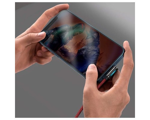 Дата кабель USB 2.0 AM to Lightning 2.0m CACS 2.4A 90 Legend Series Elbow Red Baseus (CACS000109)