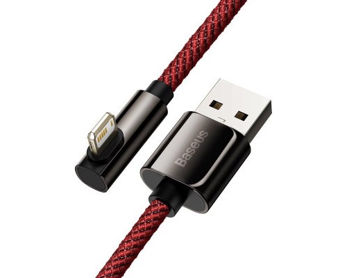 Дата кабель USB 2.0 AM to Lightning 2.0m CACS 2.4A 90 Legend Series Elbow Red Baseus (CACS000109)