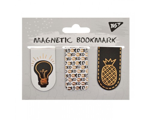 Закладки для книг Yes магнітні Golden mark, 3 шт (707000)