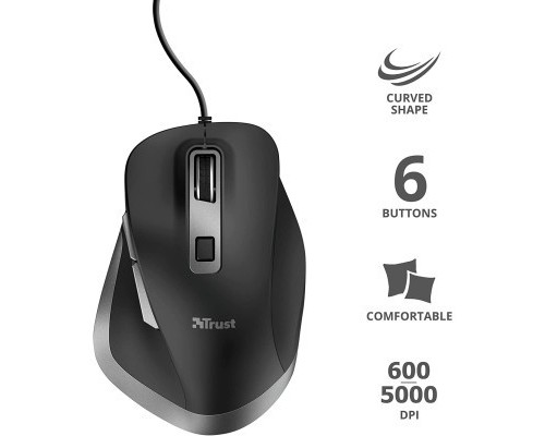 Мишка Trust Fyda Comfortable ECO USB Black-GREY (24728)