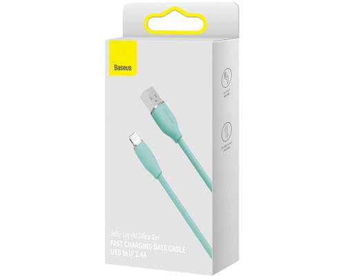 Дата кабель USB 2.0 AM to Lightning 2.0m 2.4A Jelly Liquid Silica Gel Green Baseus (CAGD000106)