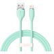 Дата кабель USB 2.0 AM to Lightning 2.0m 2.4A Jelly Liquid Silica Gel Green Baseus (CAGD000106)