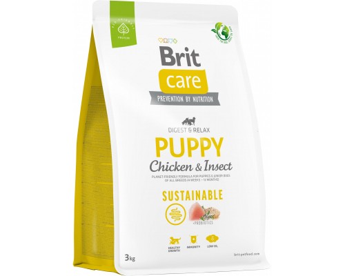 Сухий корм для собак Brit Care Dog Sustainable Puppy з куркою та комахами 3 кг (8595602558636)