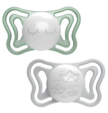 Пустушка Chicco Physio Light силіконова від 16 до 36 місяців люмінесцентна з футляром 2 шт (71039.41)