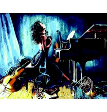 Картина по номерам ZiBi Чорний рояль 40*50 см ART Line (ZB.64228)