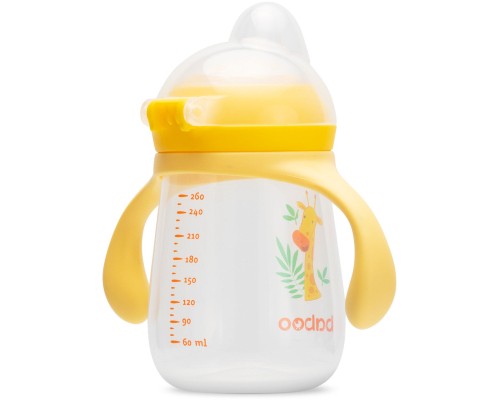 Поїльник-непроливайка Baboo із силіконовим носиком, 260 мл, 6+ міс (Safari / жовта) (8-120)