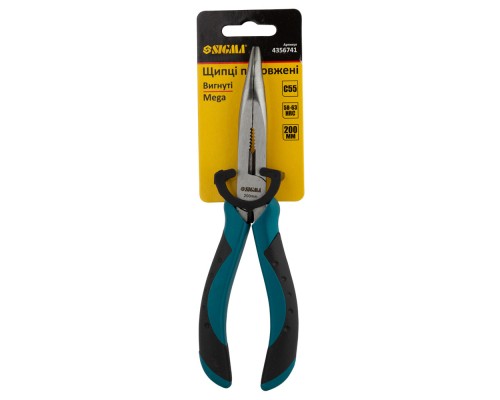 Плоскогубці Sigma довгогубці вигнуті 200мм Mega (4356741) (4356741)