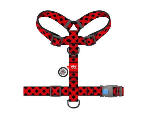 Шлея для собак WAUDOG Nylon анатомічна H-подібна з QR-паспортом 