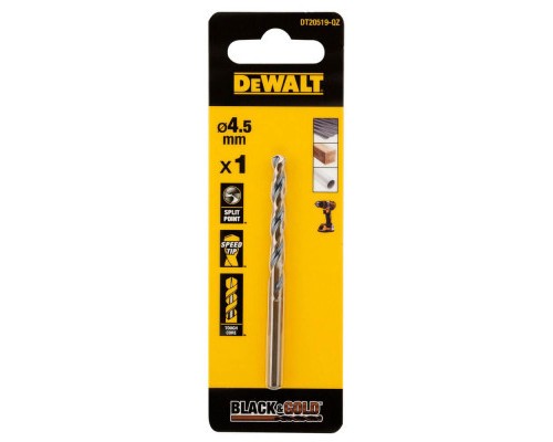 Свердло DeWALT по металу Black & Gold, HSS-G, 4.5 х 80 х 47 мм (DT20519)