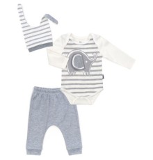 Набір дитячого одягу Miniworld зі слоником (14862-62B-gray)
