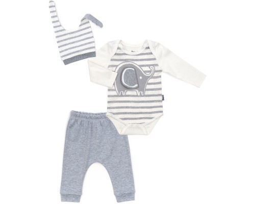 Набір дитячого одягу Miniworld зі слоником (14862-62B-gray)