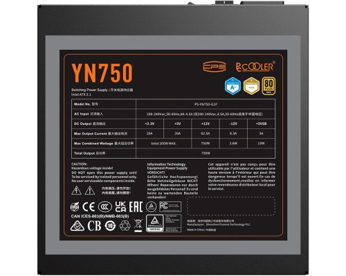 Блок живлення PcCooler 750W (YN750)