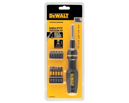 Викрутка DeWALT FULL FIT Telescoping, зі змінними бітами, 10 біт (DWHT68001-0)