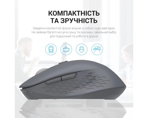 Мишка OfficePro M230G Silent Click Wireless/Bluetooth Gray (M230G)