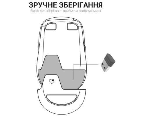 Мишка OfficePro M230G Silent Click Wireless/Bluetooth Gray (M230G)