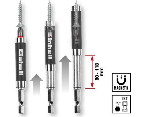 Набір біт Einhell 42шт, HEX, PH, PZ, Torx, 50мм, кейс (118953)