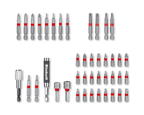 Набір біт Einhell 42шт, HEX, PH, PZ, Torx, 50мм, кейс (118953)