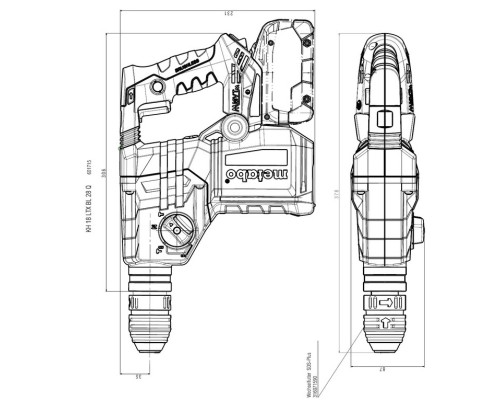 Перфоратор Metabo KH 18 LTX BL 28 Q В SDS-plus, 18V, 3Дж, 3.4кг (без АКБ та ЗП) (601715850)