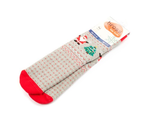 Шкарпетки дитячі Bross новорічні махрові (10436-8-10-gray)