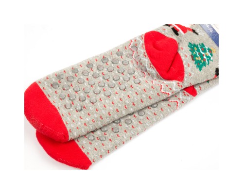 Шкарпетки дитячі Bross новорічні махрові (10436-8-10-gray)