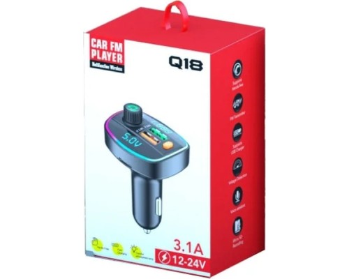 FM модулятор Voltronic Q19 з еквалайзером, 3.1A, USB, TF (FM-Q19EQ) 