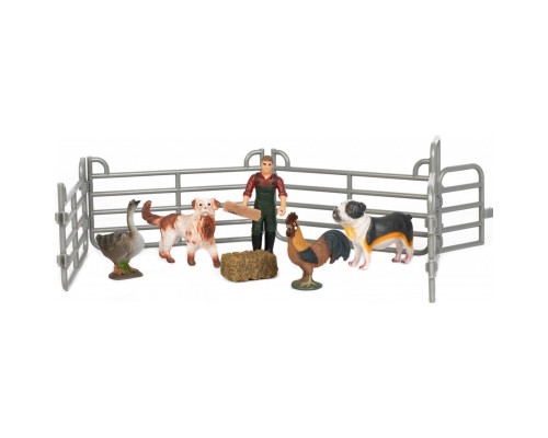 Фігурка Kids Team набір Ферма фермер, півень, гуска, дві собаки (Q9899-X14_1)