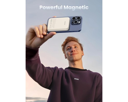 Батарея універсальна Ugreen 10000mAh 20W Magnetic Wireless beige (PB561) 