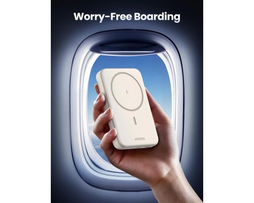 Батарея універсальна Ugreen 10000mAh 20W Magnetic Wireless beige (PB561) 