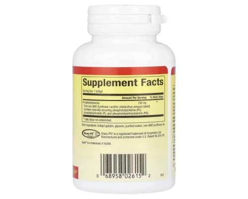 Вітамінно-мінеральний комплекс Natural Factors Фосфатидилсерин, 100 мг, Phosphatidylserine, 30 гелевих капсул (NFS-02615)
