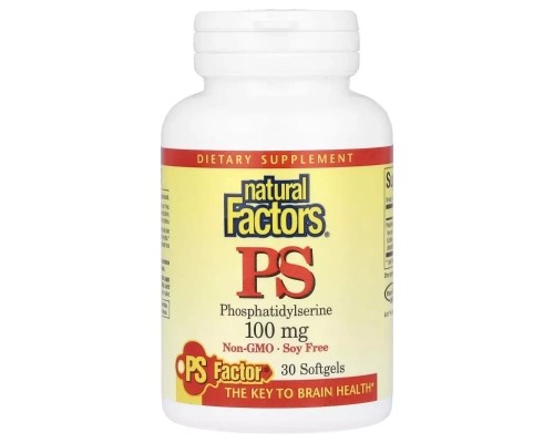 Вітамінно-мінеральний комплекс Natural Factors Фосфатидилсерин, 100 мг, Phosphatidylserine, 30 гелевих капсул (NFS-02615)
