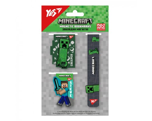 Закладки для книг Yes магнітні Minecraft Boom 3 шт (708345)