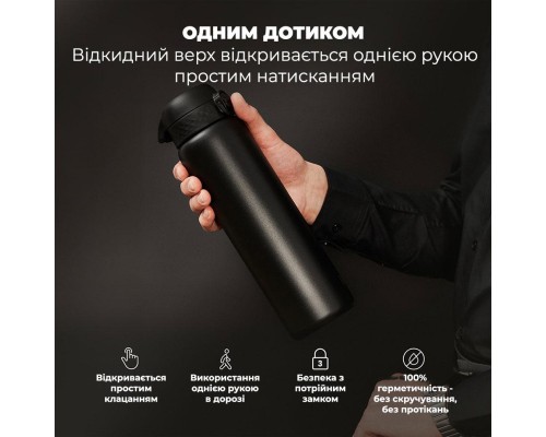 Пляшка для води ION8 OneTouch Vacuum Insulated 920 мл Black (I8TS1000BLK)