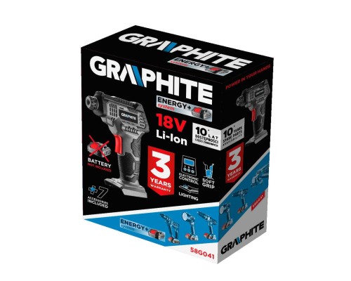 Автомобільний компресор Graphite Energy+ 18V, 7бар (без АКБ та ЗП) (58G041)