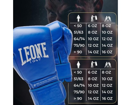Боксерські рукавички Leone GN111 The Greatest Blue 12 унцій (GN111_Blue_12oz)
