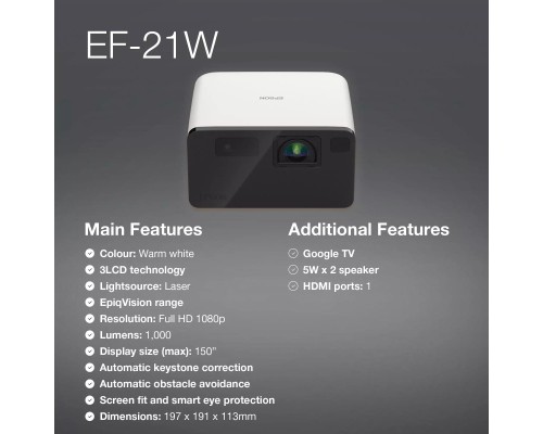 Проектор Epson EF-21W (V11HB35040)