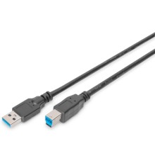 Дата кабель USB 3.0 AM/BM 1.8m black Digitus (AK-300115-018-S)