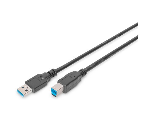 Дата кабель USB 3.0 AM/BM 1.8m black Digitus (AK-300115-018-S)