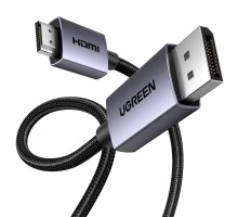 Кабель мультимедійний DisplayPort M to HDMI M 2.0m V2.0 4K30Hz DP125 black Ugreen (35842)