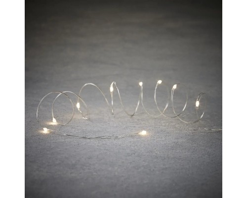 Гірлянда Luca Lighting струна, 3 м, класична біла, 30 LED 3AA, дисплей+таймер (8718861694093)