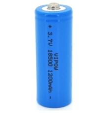 Акумулятор 18500 1200mAh, Li-Ion, TipTop, 3.7V, Blue Vipow (ICR18500-1200mAhTT)