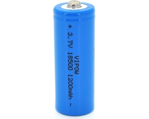 Акумулятор 18500 1200mAh, Li-Ion, TipTop, 3.7V, Blue Vipow (ICR18500-1200mAhTT)
