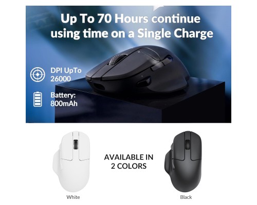 Мишка Keychron M7 Wireless/Bluetooth/USB White (M7-A3)