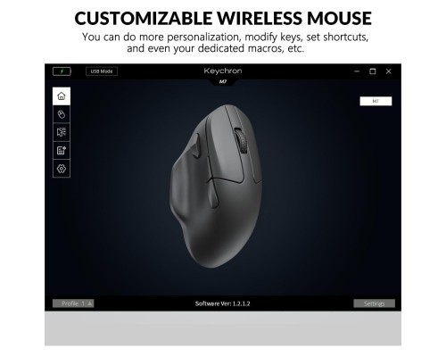 Мишка Keychron M7 Wireless/Bluetooth/USB White (M7-A3)