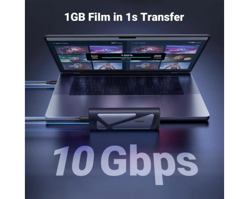 Кишеня зовнішня UGREEN USB 3.2 Gen 2 to M.2 NVMe/SATA 10Gbps UASP TRIM CM767 gray (15813)
