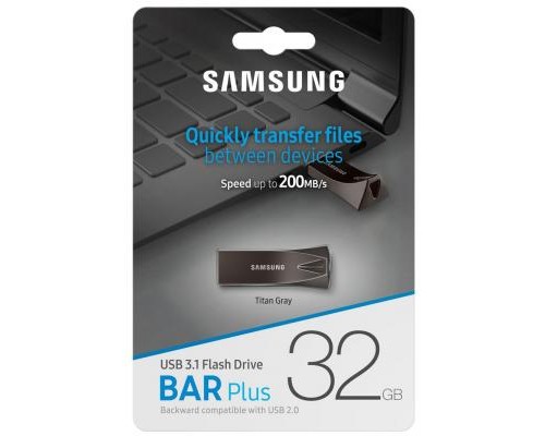 USB флеш накопичувач Samsung 32GB Bar Plus Black USB 3.1 (MUF-32BE4/APC)