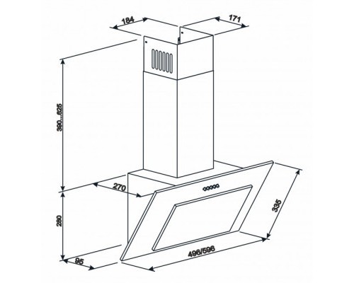 Витяжка кухонна Eleyus VERTICAL 700 60 BG (VERTICAL70060BG)
