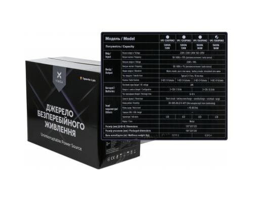 Пристрій безперебійного живлення Vinga LCD 1500VA metal case ( VPC-1500PRM3 ) (VPC-1500PRM3)