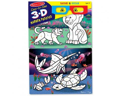Набір для творчості Melissa&Doug 3D пазли-розмальовки Сафарі / Океан (MD8823)